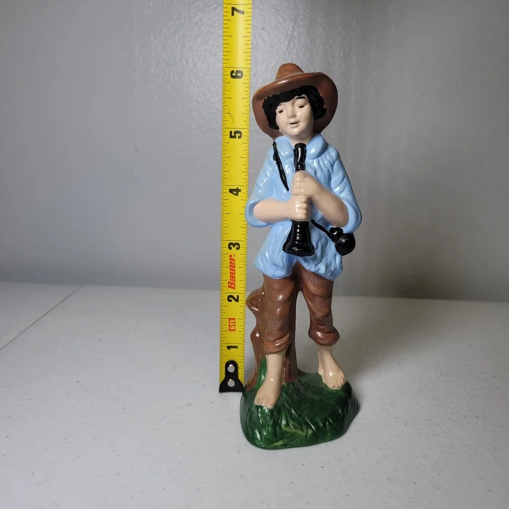 Pacific Mold‎ Boy Blue Vintage Ceramic Nativity Piece Shepherd Musician 6 Inch